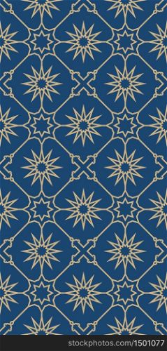 Arabic seamless pattern with oriental geometric ornaments. Persian, moroccan and turkish motif seamless background