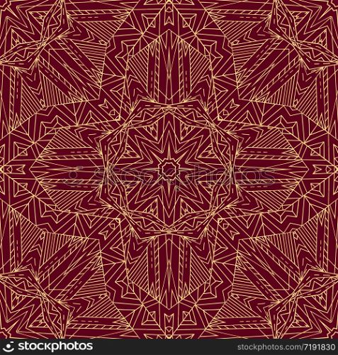 Arabic seamless red pattern. Vector doodle background. Boho pattern of lines. Arabic seamless red pattern. Vector doodle background. Boho patt