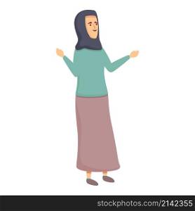 Arabic teacher icon cartoon vector. Online arab. Class student. Arabic teacher icon cartoon vector. Online arab