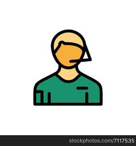 Arbiter, Football, Judge, Linesman, Referee Flat Color Icon. Vector icon banner Template