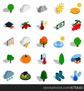 Arboreal icons set. Isometric set of 25 arboreal vector icons for web isolated on white background. Arboreal icons set, isometric style