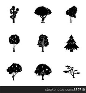 Arboreal plant icons set. Simple illustration of 9 arboreal plant vector icons for web. Arboreal plant icons set, simple style