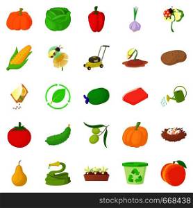 Arboriculture icons set. Cartoon set of 25 arboriculture vector icons for web isolated on white background. Arboriculture icons set, cartoon style
