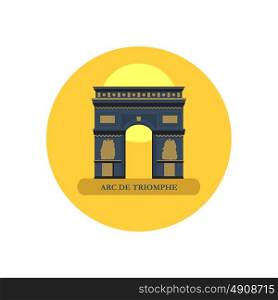 Arc de Triomphe in Paris. Vector icon isolated on white background.