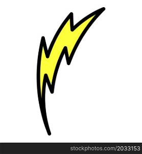 Arc lightning icon. Outline arc lightning vector icon color flat isolated. Arc lightning icon color outline vector