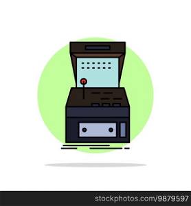 Arcade, console, game, machine, play Flat Color Icon Vector