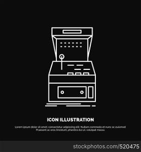 Arcade, console, game, machine, play Icon. Line vector symbol for UI and UX, website or mobile application. Vector EPS10 Abstract Template background