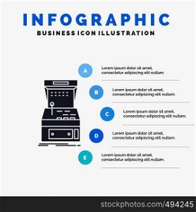 Arcade, console, game, machine, play Infographics Template for Website and Presentation. GLyph Gray icon with Blue infographic style vector illustration.. Vector EPS10 Abstract Template background