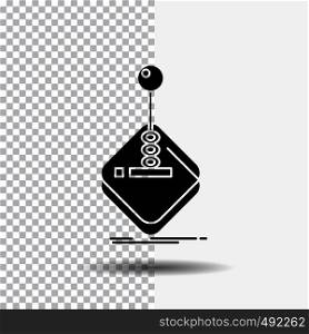 arcade, game, gaming, joystick, stick Glyph Icon on Transparent Background. Black Icon. Vector EPS10 Abstract Template background