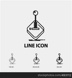 arcade, game, gaming, joystick, stick Icon in Thin, Regular and Bold Line Style. Vector illustration. Vector EPS10 Abstract Template background