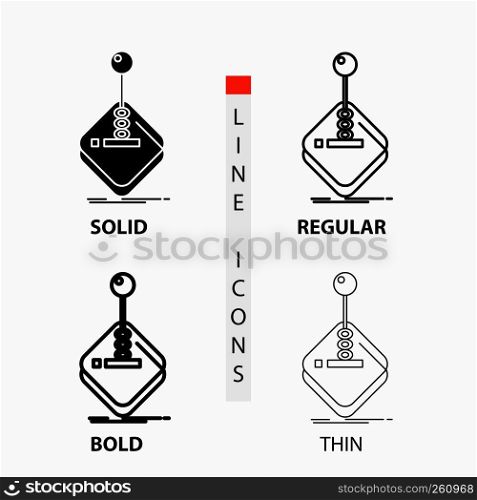 arcade, game, gaming, joystick, stick Icon in Thin, Regular, Bold Line and Glyph Style. Vector illustration
