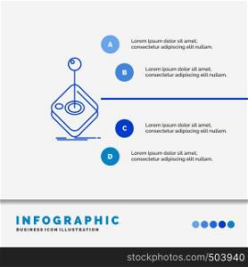 Arcade, game, gaming, joystick, stick Infographics Template for Website and Presentation. Line Blue icon infographic style vector illustration. Vector EPS10 Abstract Template background