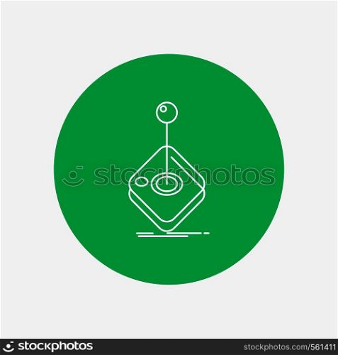 Arcade, game, gaming, joystick, stick White Line Icon in Circle background. vector icon illustration. Vector EPS10 Abstract Template background