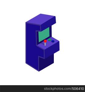 Arcade game machine icon in isometric 3d style on white background. Arcade game machine icon, isometric 3d style