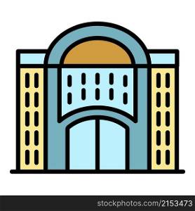 Arch exhibition building icon. Outline arch exhibition building vector icon color flat isolated. Arch exhibition building icon color outline vector