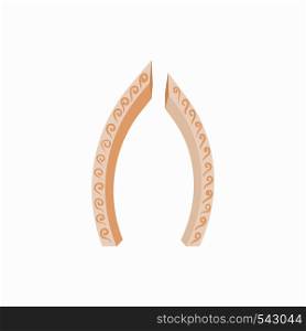 Arch of the two bowed columns icon in cartoon style on a white background. Arch of the two bowed columns icon, cartoon style