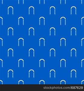 Arch pattern repeat seamless in blue color for any design. Vector geometric illustration. Arch pattern seamless blue
