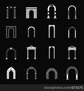 Arch set vector white isolated on grey background . Arch set grey vector