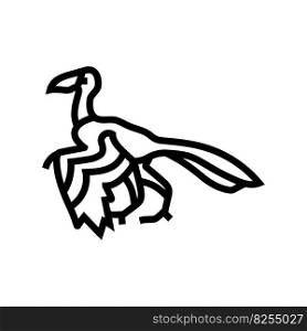 archaeopteryx dinosaur animal line icon vector. archaeopteryx dinosaur animal sign. isolated contour symbol black illustration. archaeopteryx dinosaur animal line icon vector illustration