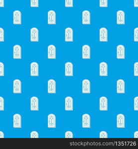 Arched door pattern vector seamless blue repeat for any use. Arched door pattern vector seamless blue