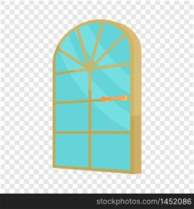 Arched glass door icon. Cartoon illustration of door vector icon for web design. Arched glass door icon, cartoon style