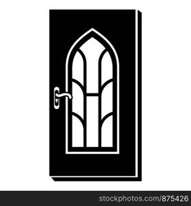 Arched glass door icon. Simple illustration of arched glass door vector icon for web. Arched glass door icon, simple style