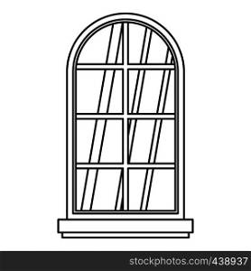 Arched window icon in outline style isolated vector illustration. Arched window icon outline