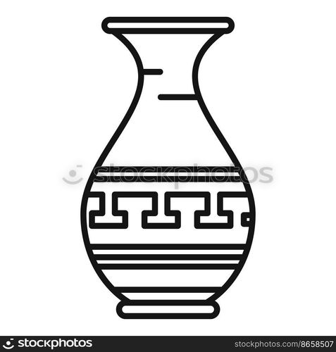 Archeology&hora icon outline vector. Vase pot. Ceramic vessel. Archeology&hora icon outline vector. Vase pot