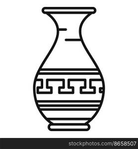 Archeology&hora icon outline vector. Vase pot. Ceramic vessel. Archeology&hora icon outline vector. Vase pot