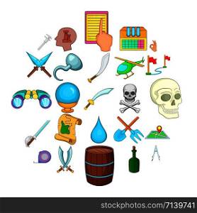 Archeology icons set. Cartoon set of 25 archeology vector icons for web isolated on white background. Archeology icons set, cartoon style
