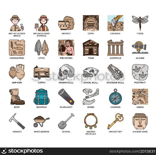 Archeology , Thin Line and Pixel Perfect Icons