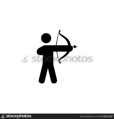 Archer. Flat Vector Icon illustration. Simple black symbol on white background. Archer sign design template for web and mobile UI element. Archer Flat Vector Icon