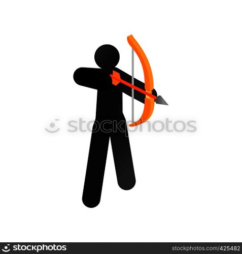 Archer isometric 3d icon on a white background. Training bow man. Archer isometric 3d icon