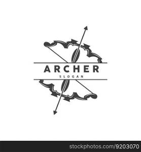Archer Logo, Archery Arrow Vector, Elegant Simple Minimalist Design, Icon Symbol Illustration Template