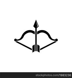 Archery Bow and Arrow, Medieval Weapons. Flat Vector Icon illustration. Simple black symbol on white background. Archery Bow and Arrow, Old Weapons sign design template for web and mobile UI element. Archery Bow and Arrow, Medieval Weapons. Flat Vector Icon illustration. Simple black symbol on white background. Archery Bow and Arrow, Old Weapons sign design template for web and mobile UI element.