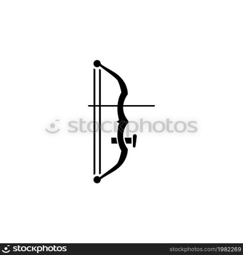 Archery. Flat Vector Icon. Simple black symbol on white background. Archery Flat Vector Icon