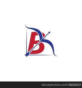Archery logo With B initial letter vector ilustration flat design