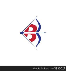 Archery logo With B initial letter vector ilustration flat design