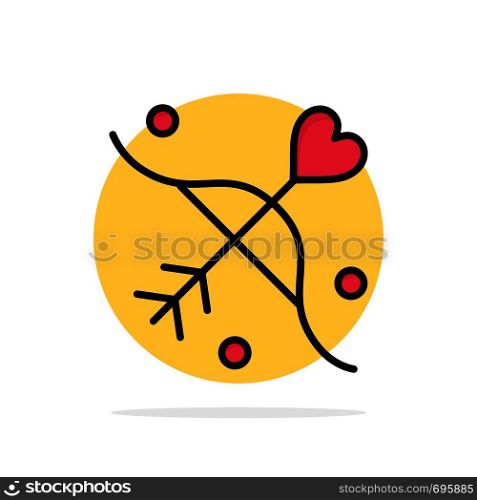 Archery, Love, Marriage, Wedding Abstract Circle Background Flat color Icon