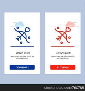 Archery, Love, Marriage, Wedding Blue and Red Download and Buy Now web Widget Card Template