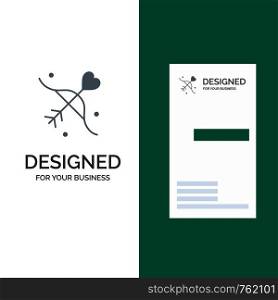 Archery, Love, Marriage, Wedding Grey Logo Design and Business Card Template