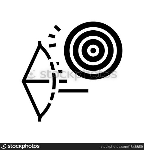 archery sport glyph icon vector. archery sport sign. isolated contour symbol black illustration. archery sport glyph icon vector illustration