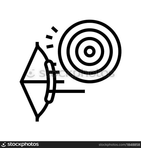 archery sport line icon vector. archery sport sign. isolated contour symbol black illustration. archery sport line icon vector illustration