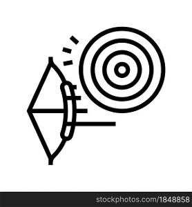 archery sport line icon vector. archery sport sign. isolated contour symbol black illustration. archery sport line icon vector illustration