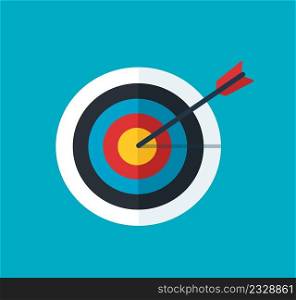 Archery target. Goal achieve concept. Vector illustration 