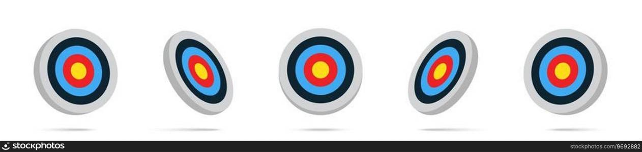 Archery target icon set. Target icon set. Bullseye concept vector illustration. Goal concept icons. Vector graphic EPS 10