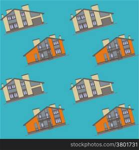 Architectural abstract drawing houses seamless color background