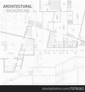 Architectural background. Blueprint Vector Architectural drawing on white background.