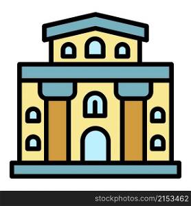Architectural building icon. Outline architectural building vector icon color flat isolated. Architectural building icon color outline vector