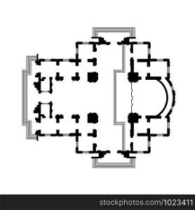 Architectural design of The Christian Orthodox Church, The Medieval Monastery Temple. The construction project of The Cathedral.